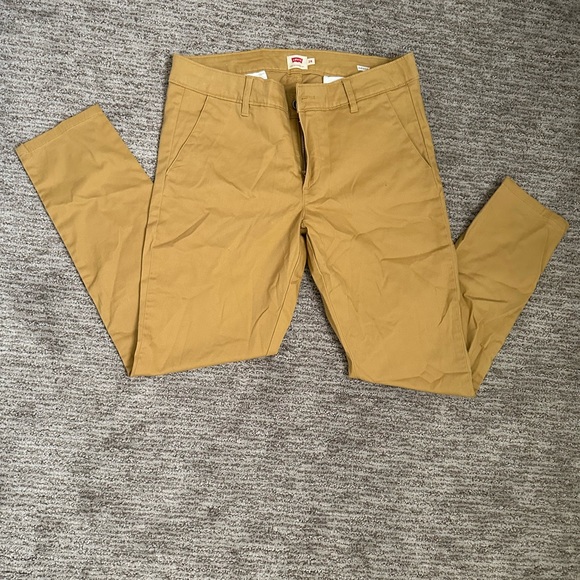 Cotton slim fit khaki pants - Picture 1 of 4
